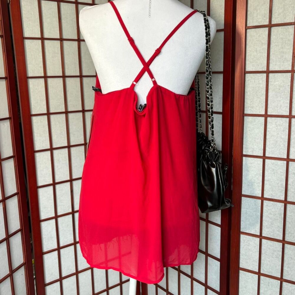 Xoxo Women's Red and Silver Blouse - Picture 6 of 8